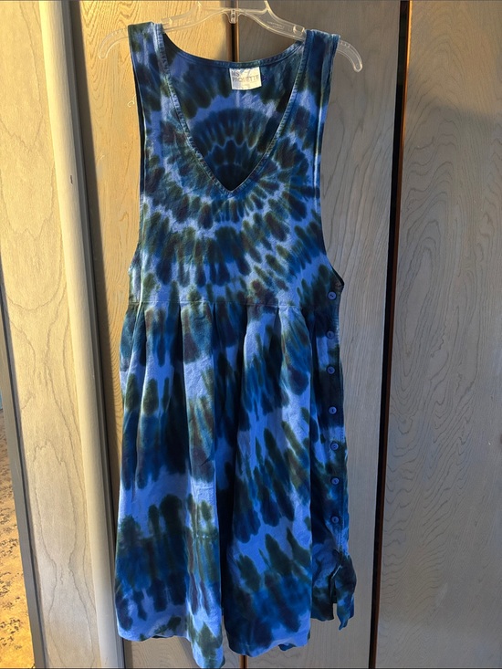Vintage Dresses & Skirts - Vintage 90s Ms Paquette Tie Dye Jumper Dress Hippie Boho